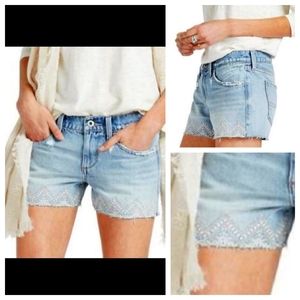 Lucky Brand The Cut Off Embroidered Shorts